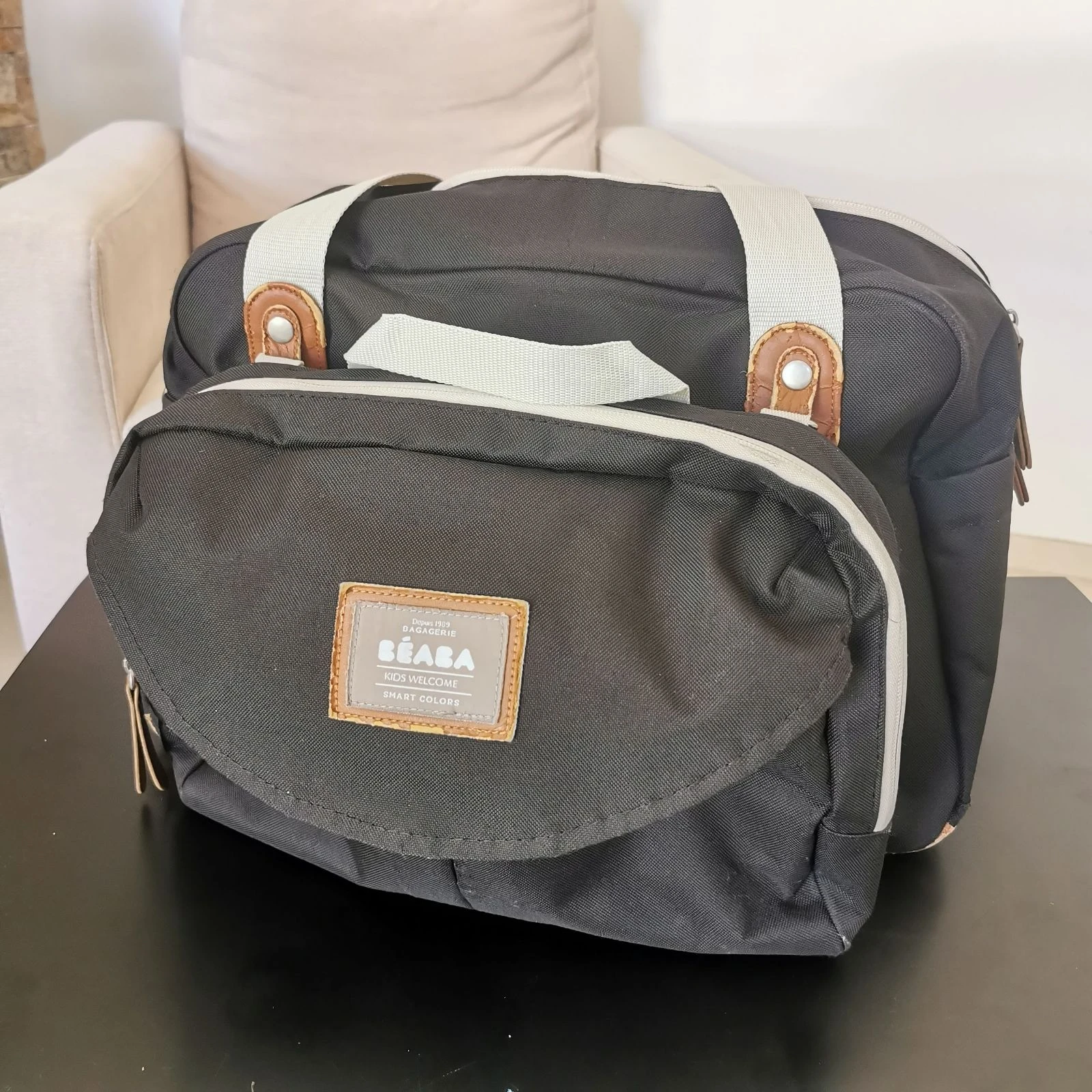 Sac à langer Béaba avec pochette assortie – Lavé et entretenu